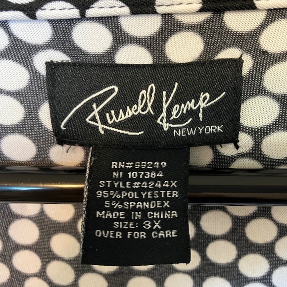 💲⬇️ Russell Kemp New York Black & White Polka Dot Top - Picture 7 of 8